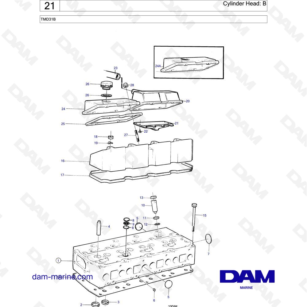 Spare parts and exploded views for Volvo Penta TMD31
